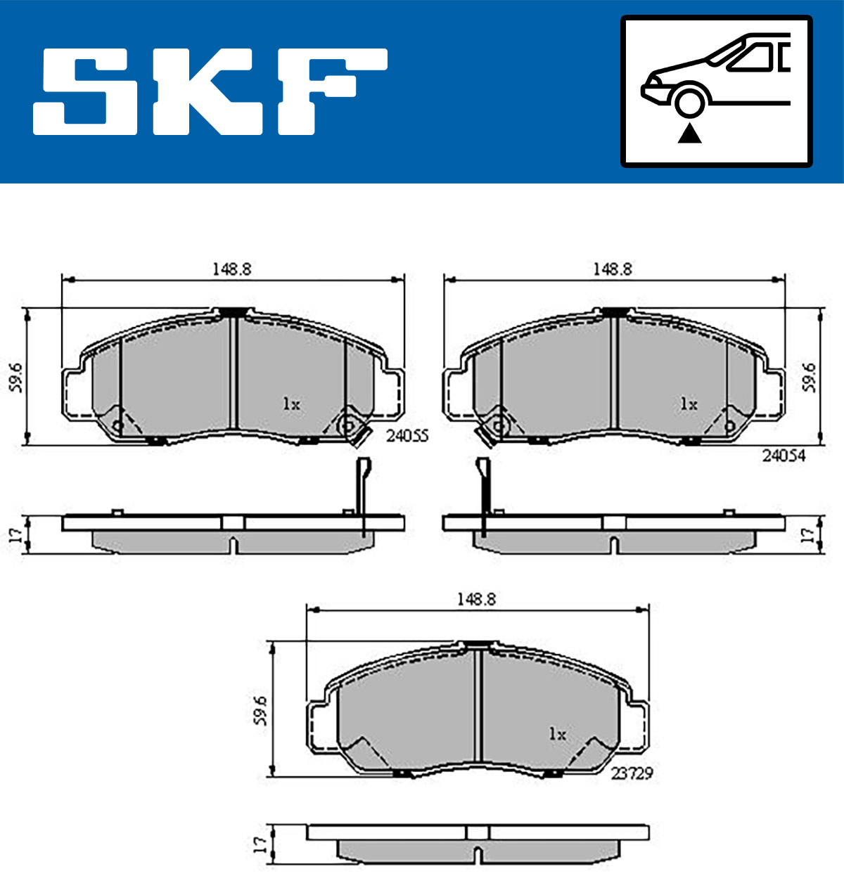 Set placute frana,frana disc VKBP 80558 A SKF